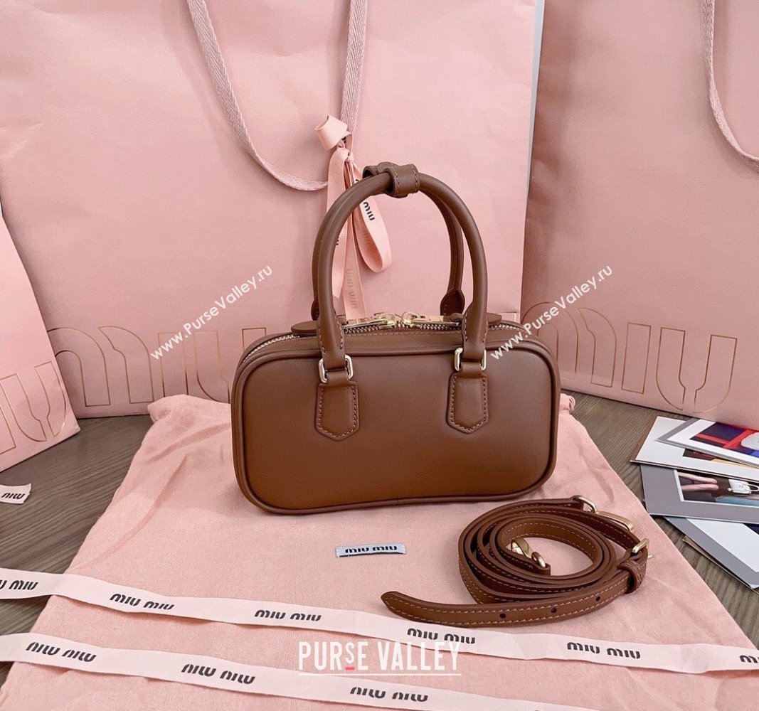 Miu Miu Arcadie Leather Mini Bag Brown2 2024 5BP088 (JD-240827094)