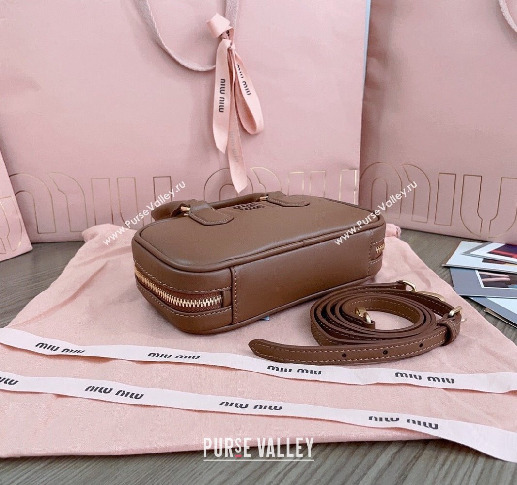 Miu Miu Arcadie Leather Mini Bag Brown2 2024 5BP088 (JD-240827094)