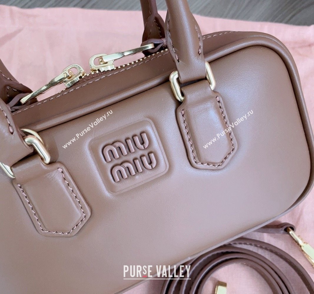 Miu Miu Arcadie Leather Mini Bag Brown2 2024 5BP088 (JD-240827094)