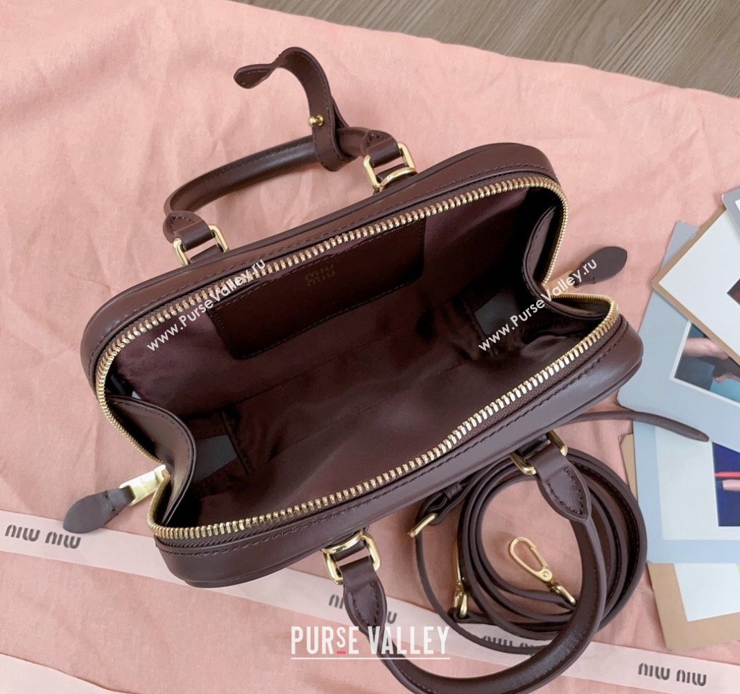 Miu Miu Arcadie Leather Mini Bag Dark Brown 2024 5BP088 (JD-240827096)