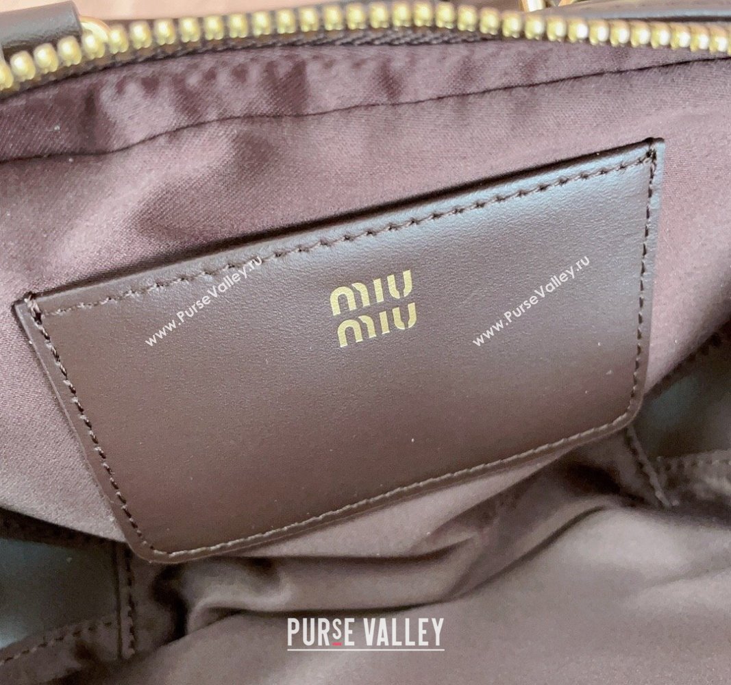 Miu Miu Arcadie Leather Mini Bag Dark Brown 2024 5BP088 (JD-240827096)