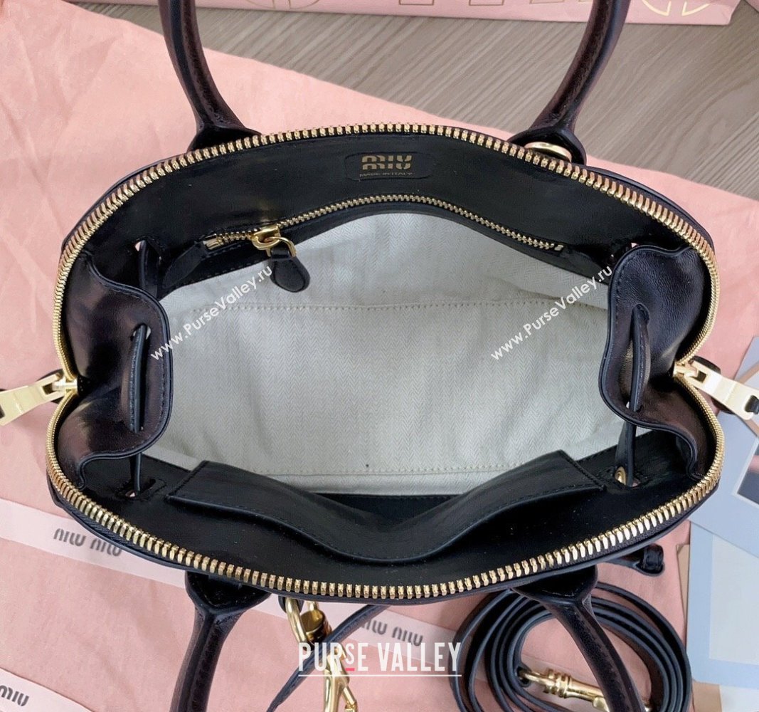 Miu Miu Aventure Nappa Leather top handle bag Black 2024 5BB169 (JD-240827089)