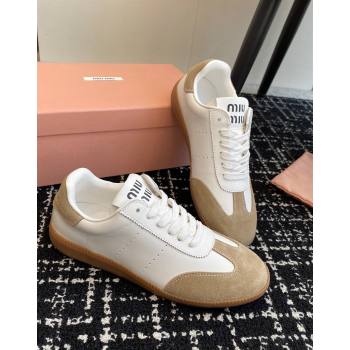 Miu Miu Nappa Leather and Suede Sneakers White/Beige 2024 MM101401 (KL-241014001)