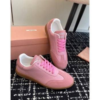 Miu Miu Nappa Leather and Suede Sneakers Pink 2024 MM101401 (KL-241014002)