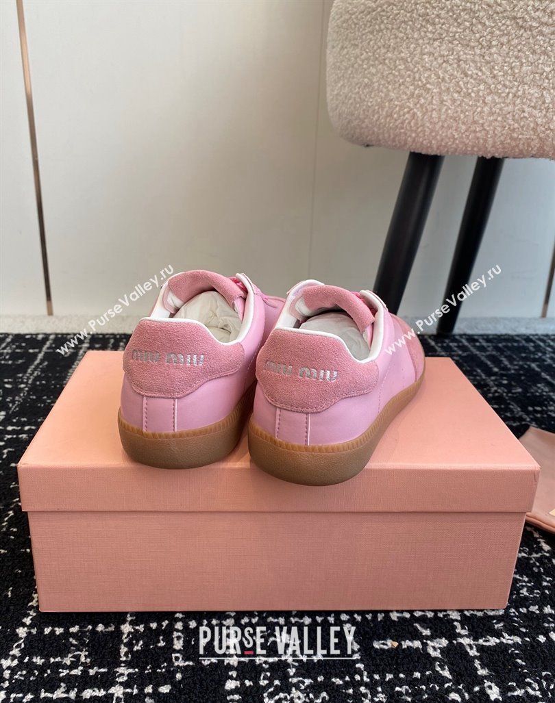 Miu Miu Nappa Leather and Suede Sneakers Pink 2024 MM101401 (KL-241014002)