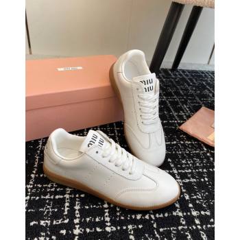 Miu Miu Nappa Leather Sneakers White2 2024 MM101401 (KL-241014003)