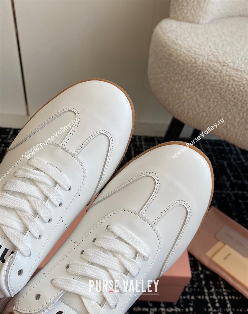 Miu Miu Nappa Leather Sneakers White2 2024 MM101401 (KL-241014003)