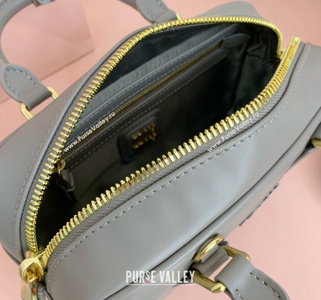 Miu Miu Arcadie Calf Leather top handle bag with Tone-to-Tone Logo Grey2 2024 5BB142 (LN-24103016)