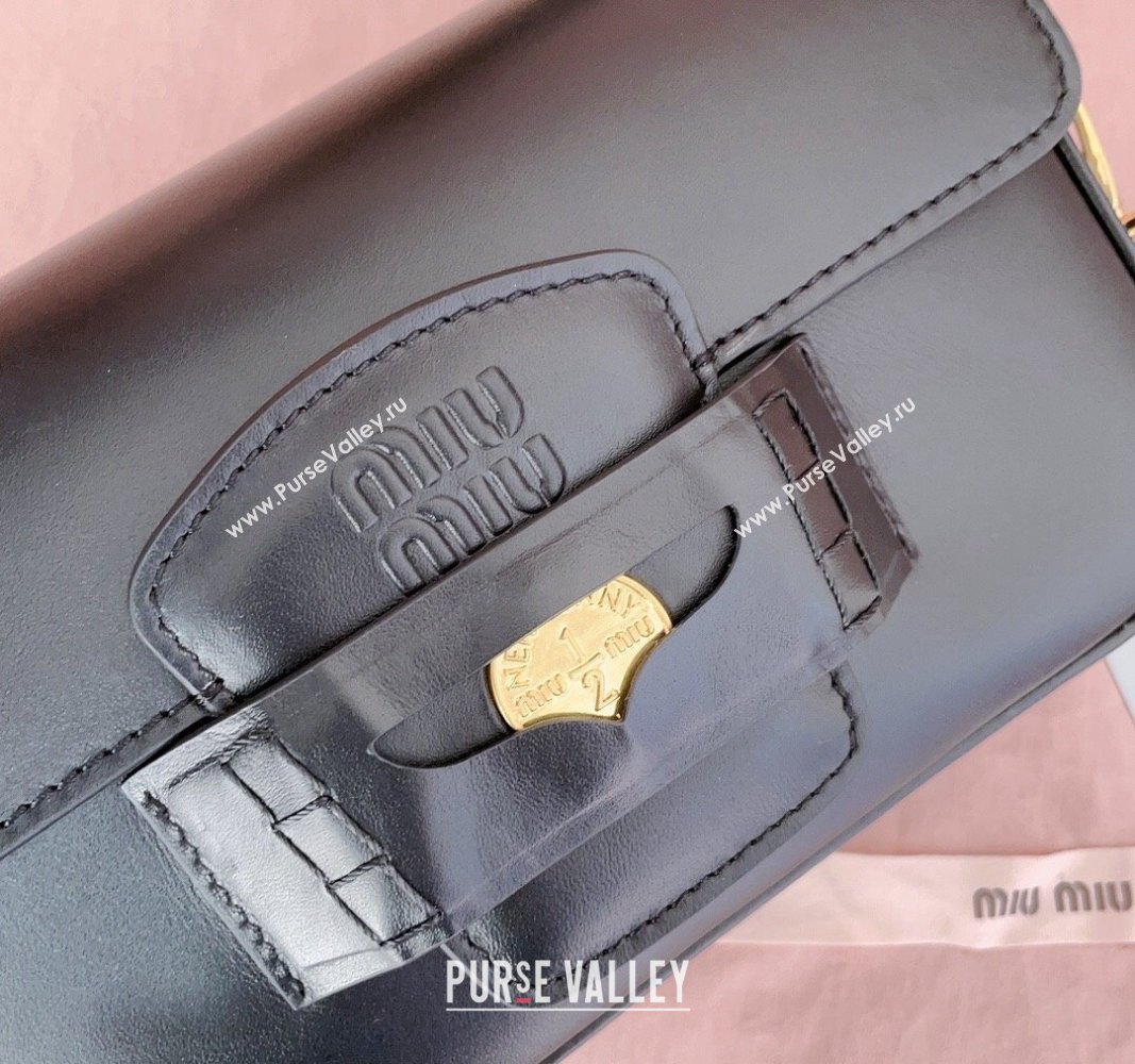 Miu Miu Penny leather shoulder bag Black 2024 5BD270 (JD-241031001)