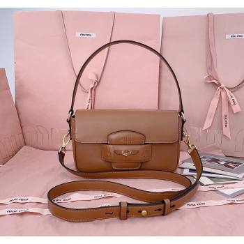 Miu Miu Penny leather shoulder bag Tan Brown 2024 5BD270 (JD-241031002)