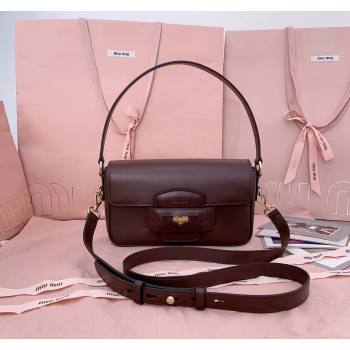 Miu Miu Penny leather shoulder bag Briarwood Brown 2024 5BD270 (JD-241031003)