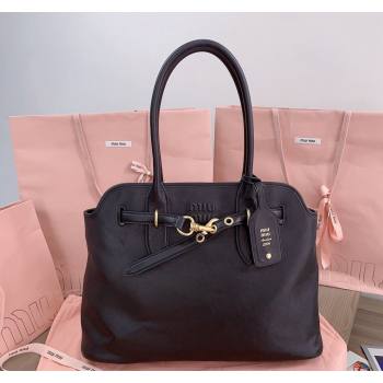 Miu Miu Aventure nappa leather tote bag Black 2024 5BG291 (JD-241031008)