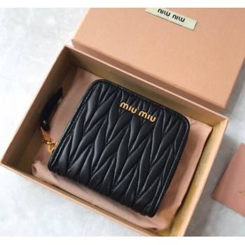 Miu Miu Matelasse Leather Small Wallet Black 2024 5MO522 (JD-241031009)