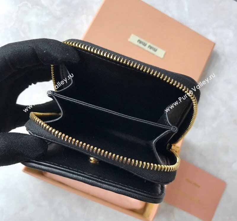 Miu Miu Matelasse Leather Small Wallet Black 2024 5MO522 (JD-241031009)