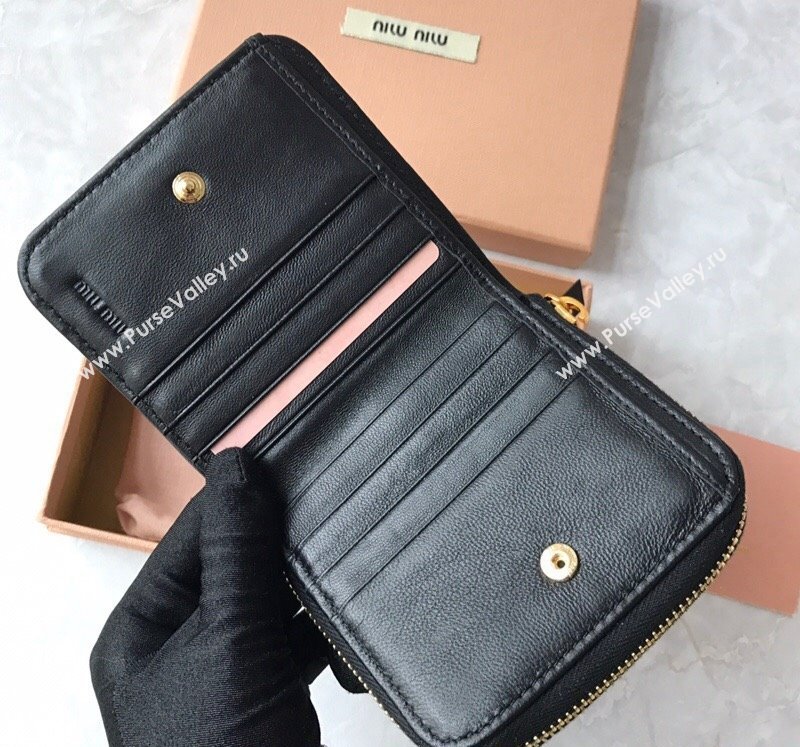 Miu Miu Matelasse Leather Small Wallet Black 2024 5MO522 (JD-241031009)