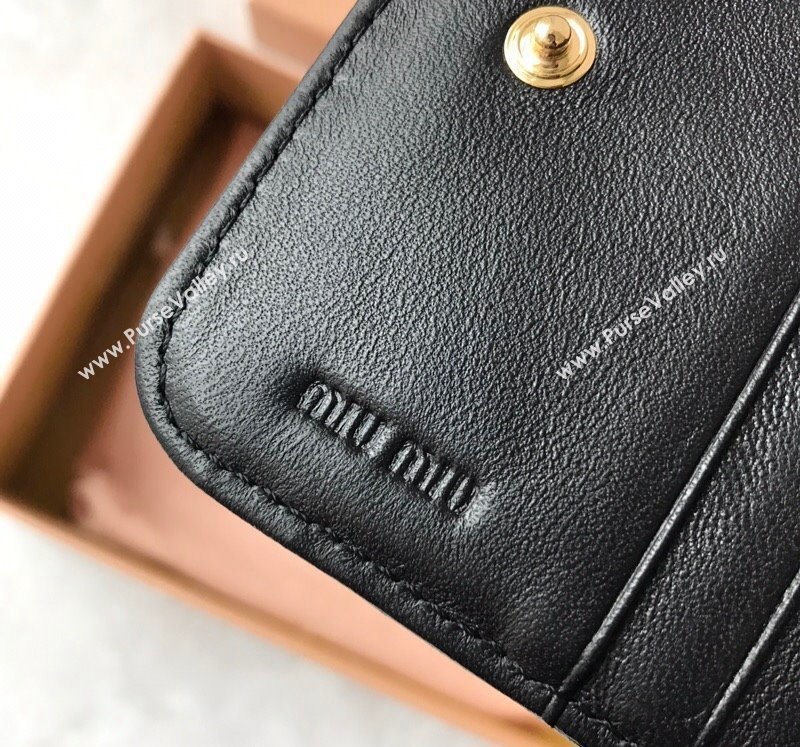 Miu Miu Matelasse Leather Small Wallet Black 2024 5MO522 (JD-241031009)