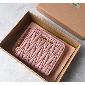 Miu Miu Matelasse Leather Wallet Light Pink 2024 5MO522 (JD-241031010)