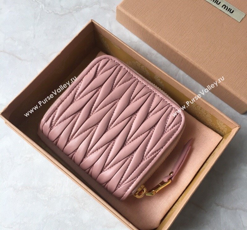 Miu Miu Matelasse Leather Wallet Light Pink 2024 5MO522 (JD-241031010)