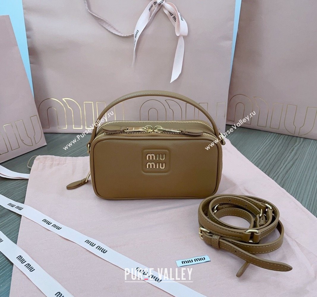 Miu Miu leather mini bag Light Brown 2024 5BH229 (JD-241031013)