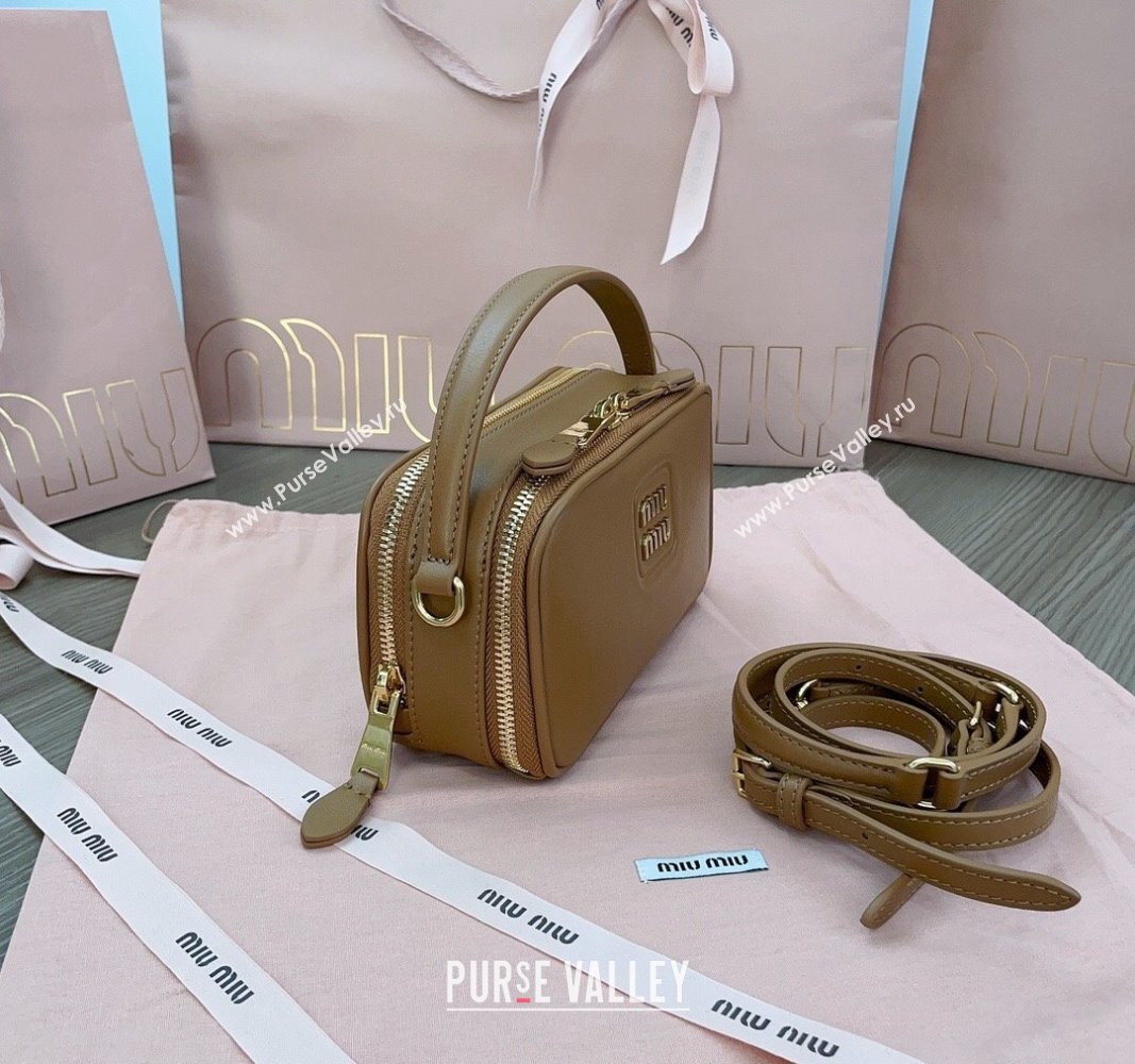 Miu Miu leather mini bag Light Brown 2024 5BH229 (JD-241031013)