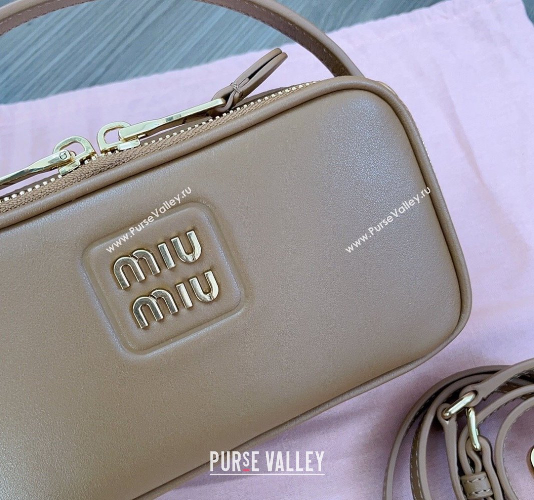 Miu Miu leather mini bag Light Brown 2024 5BH229 (JD-241031013)