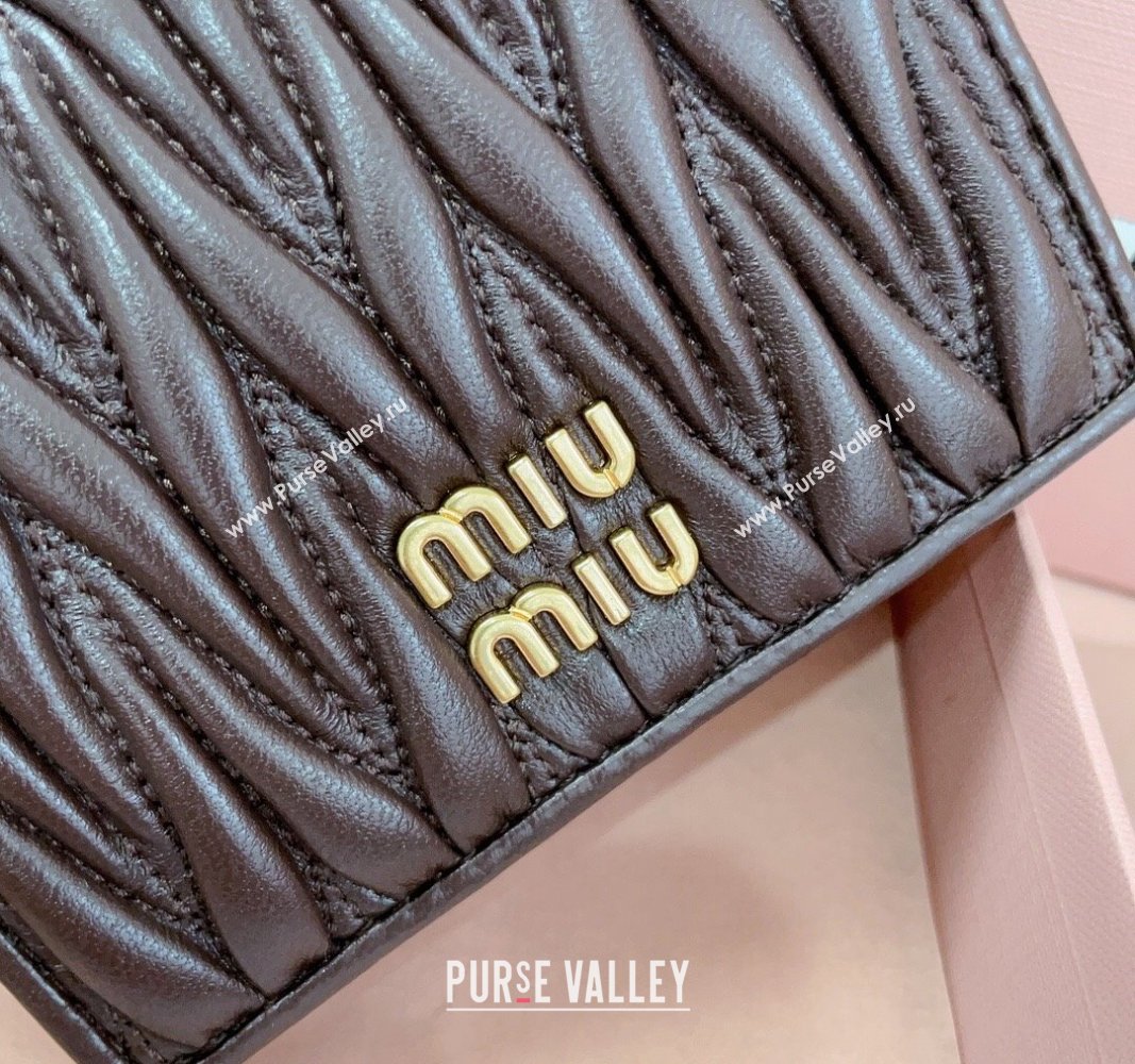 Miu Miu Matelasse Leather Small Wallet Briarwood Brown 2024 5MV204 (JD-241031011)