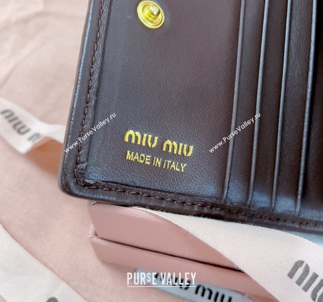 Miu Miu Matelasse Leather Small Wallet Briarwood Brown 2024 5MV204 (JD-241031011)