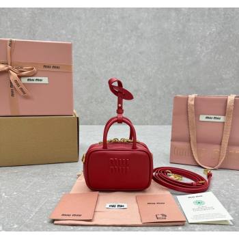 Miu Miu Leather micro bag Red 2024 5NR036 5692 (ningm-241031017)