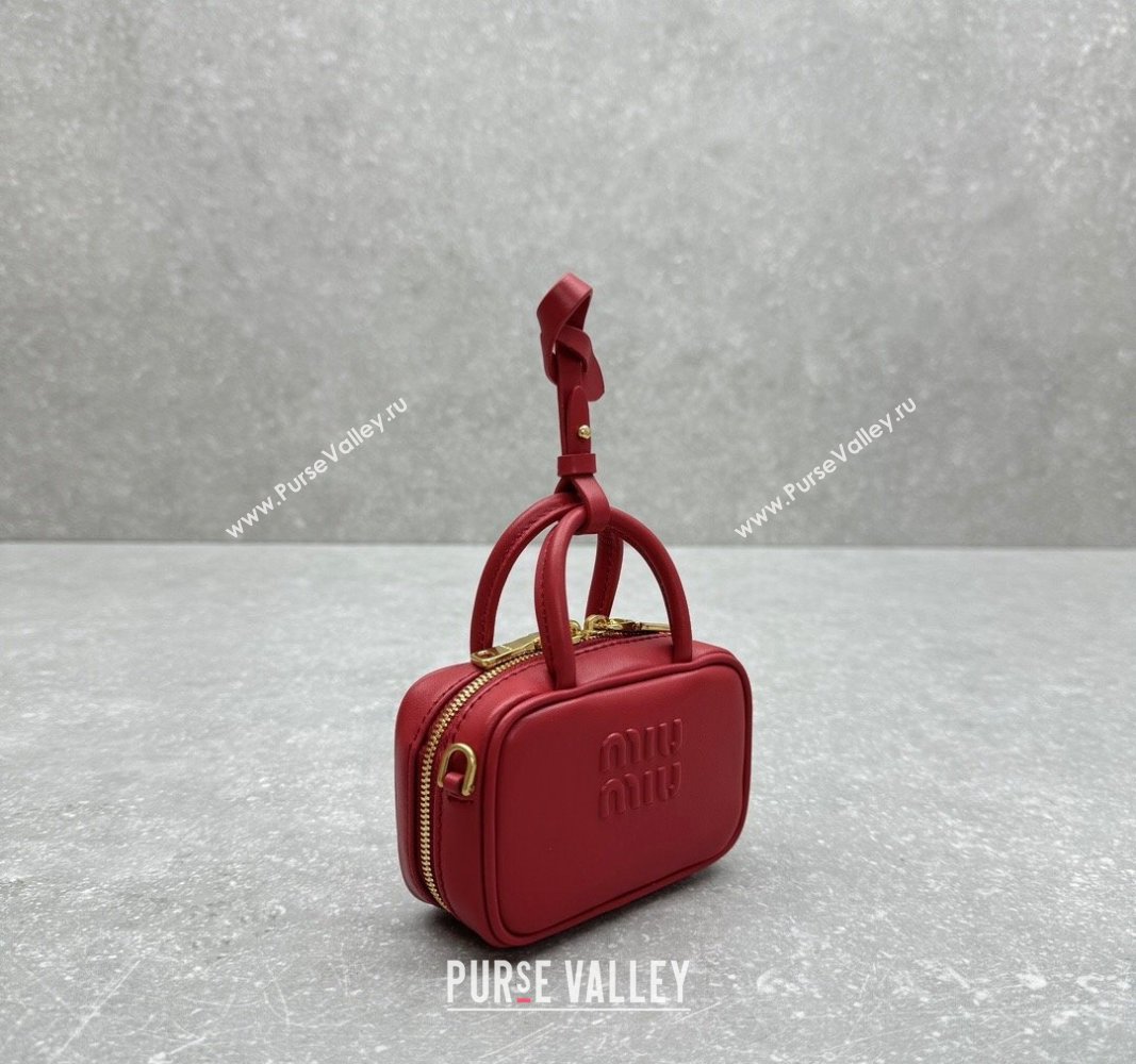 Miu Miu Leather micro bag Red 2024 5NR036 5692 (ningm-241031017)