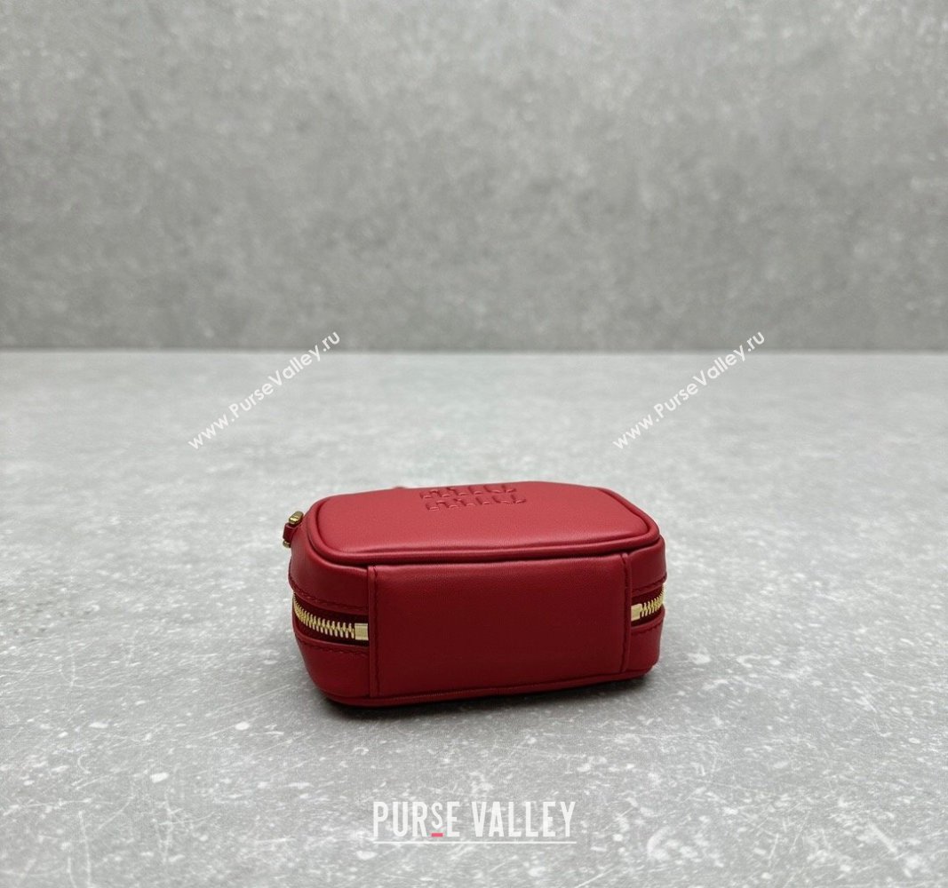 Miu Miu Leather micro bag Red 2024 5NR036 5692 (ningm-241031017)