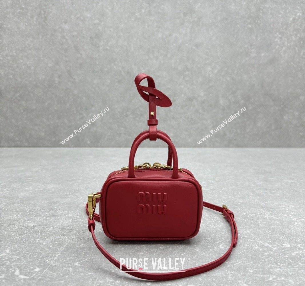 Miu Miu Leather micro bag Red 2024 5NR036 5692 (ningm-241031017)