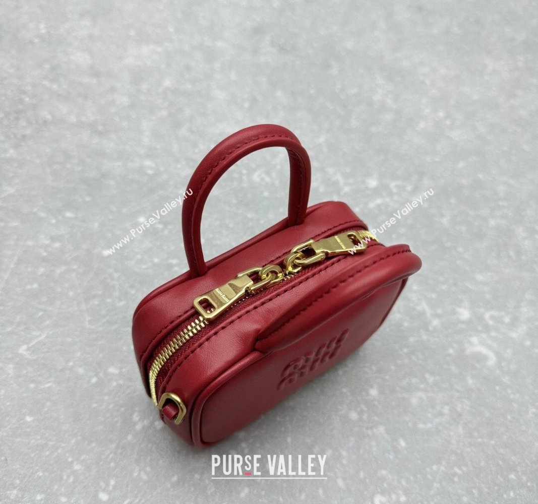 Miu Miu Leather micro bag Red 2024 5NR036 5692 (ningm-241031017)