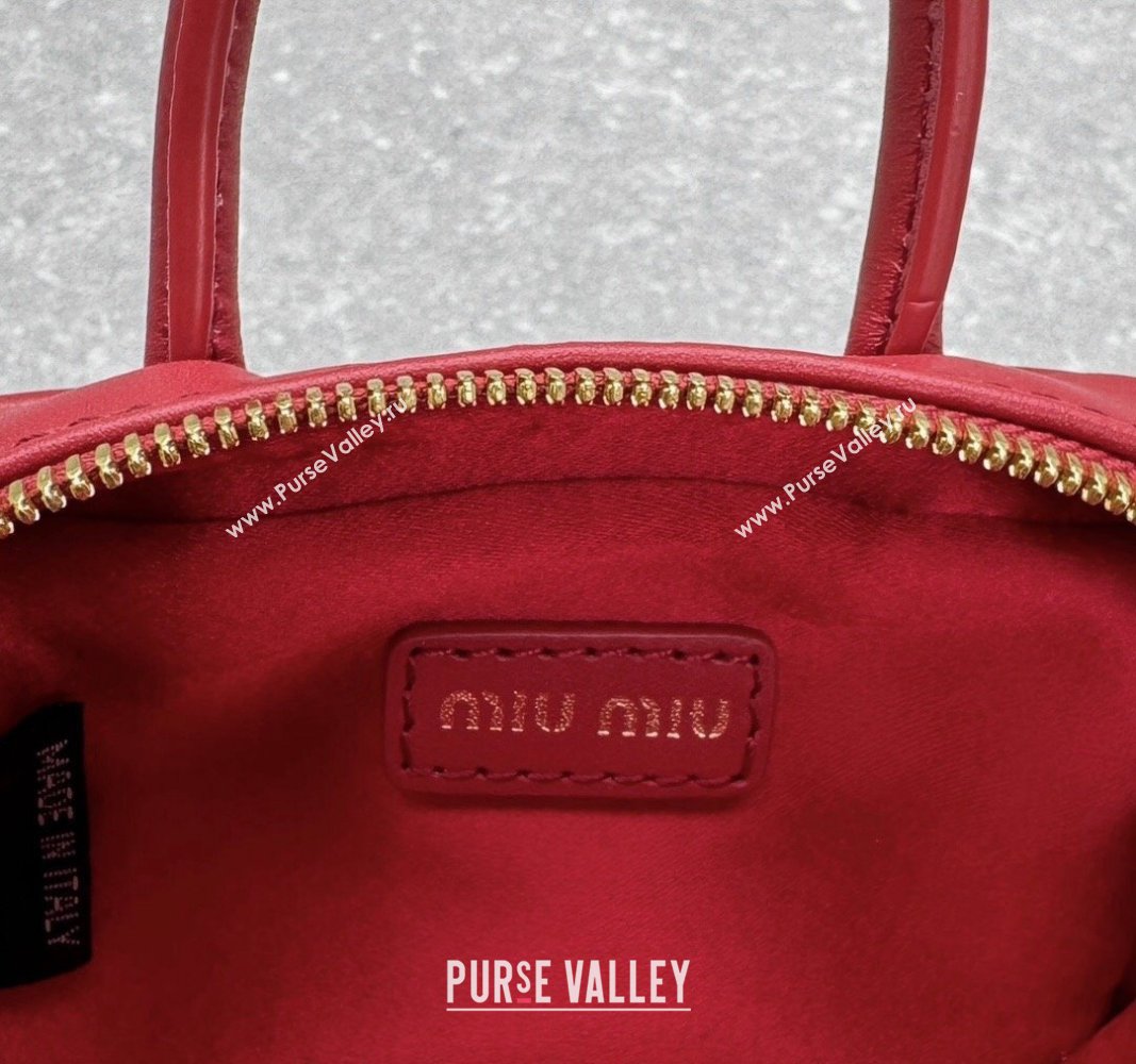 Miu Miu Leather micro bag Red 2024 5NR036 5692 (ningm-241031017)