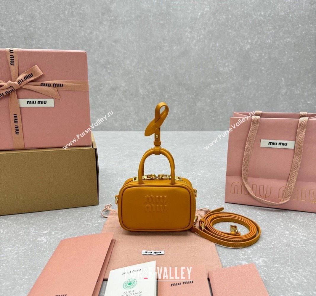 Miu Miu Leather micro bag Yellow 2024 5NR036 5692 (ningm-241031019)