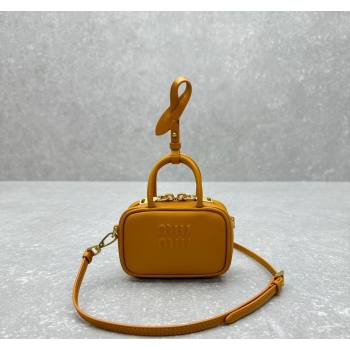 Miu Miu Leather micro bag Yellow 2024 5NR036 5692 (ningm-241031019)