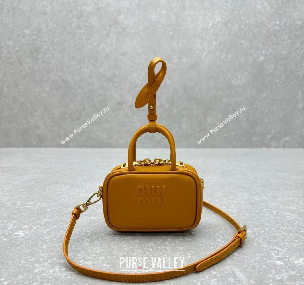 Miu Miu Leather micro bag Yellow 2024 5NR036 5692 (ningm-241031019)