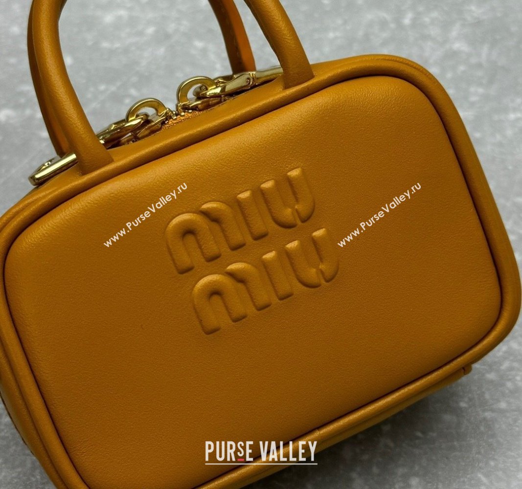 Miu Miu Leather micro bag Yellow 2024 5NR036 5692 (ningm-241031019)