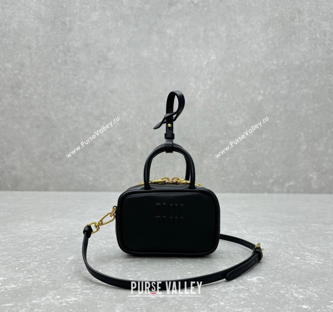 Miu Miu Leather micro bag Black 2024 5NR036 5692 (ningm-241031021)