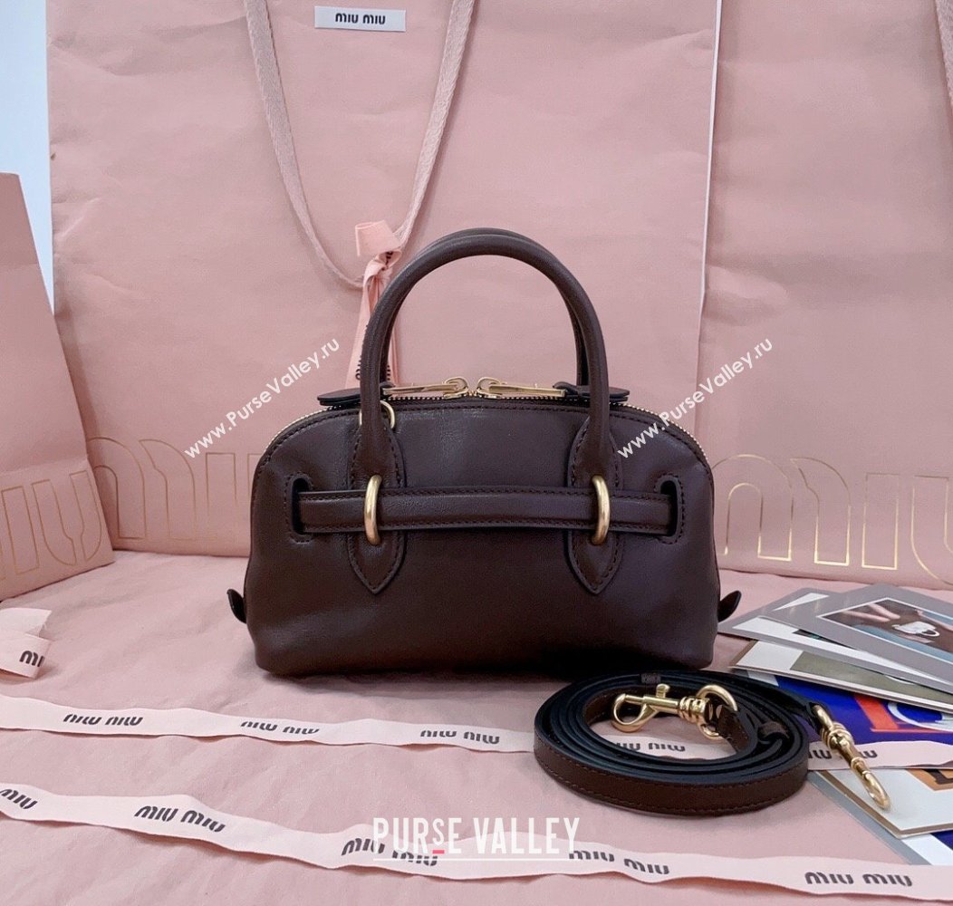 Miu Miu Aventure nappa leather mini bag Briarwood Brown 2024 5BP090 (JD-241214030)