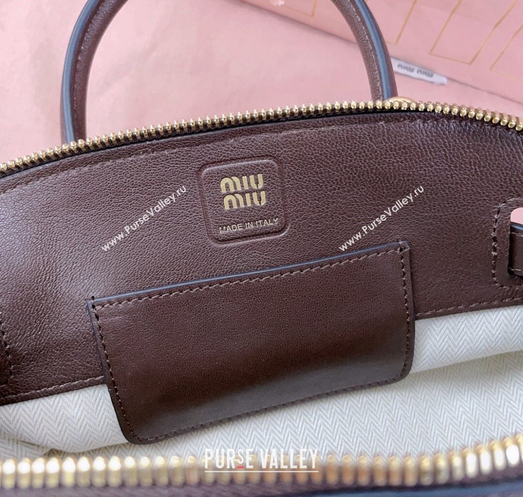 Miu Miu Aventure nappa leather mini bag Briarwood Brown 2024 5BP090 (JD-241214030)