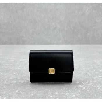 Miu Miu Leather Card Holder Wallet Black 2024 MIU004 (ningm-241214019)