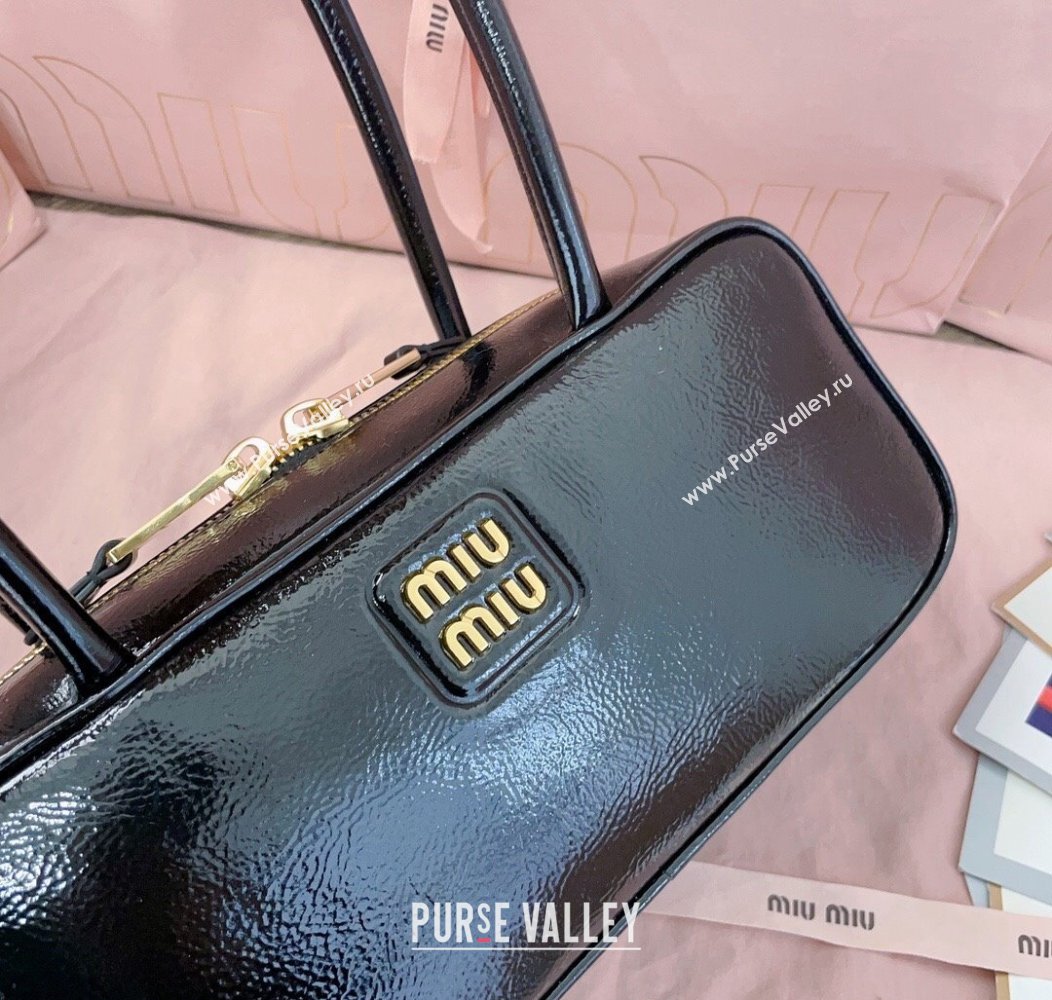 Miu Miu Beau naplak patent leather bag Black 2024 5BB173 (JD-241214033)