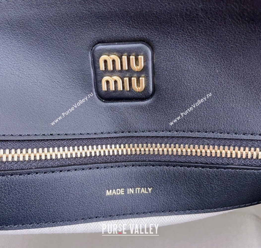 Miu Miu Leather top handle bag Black 2024 5BA289 (JD-241214035)