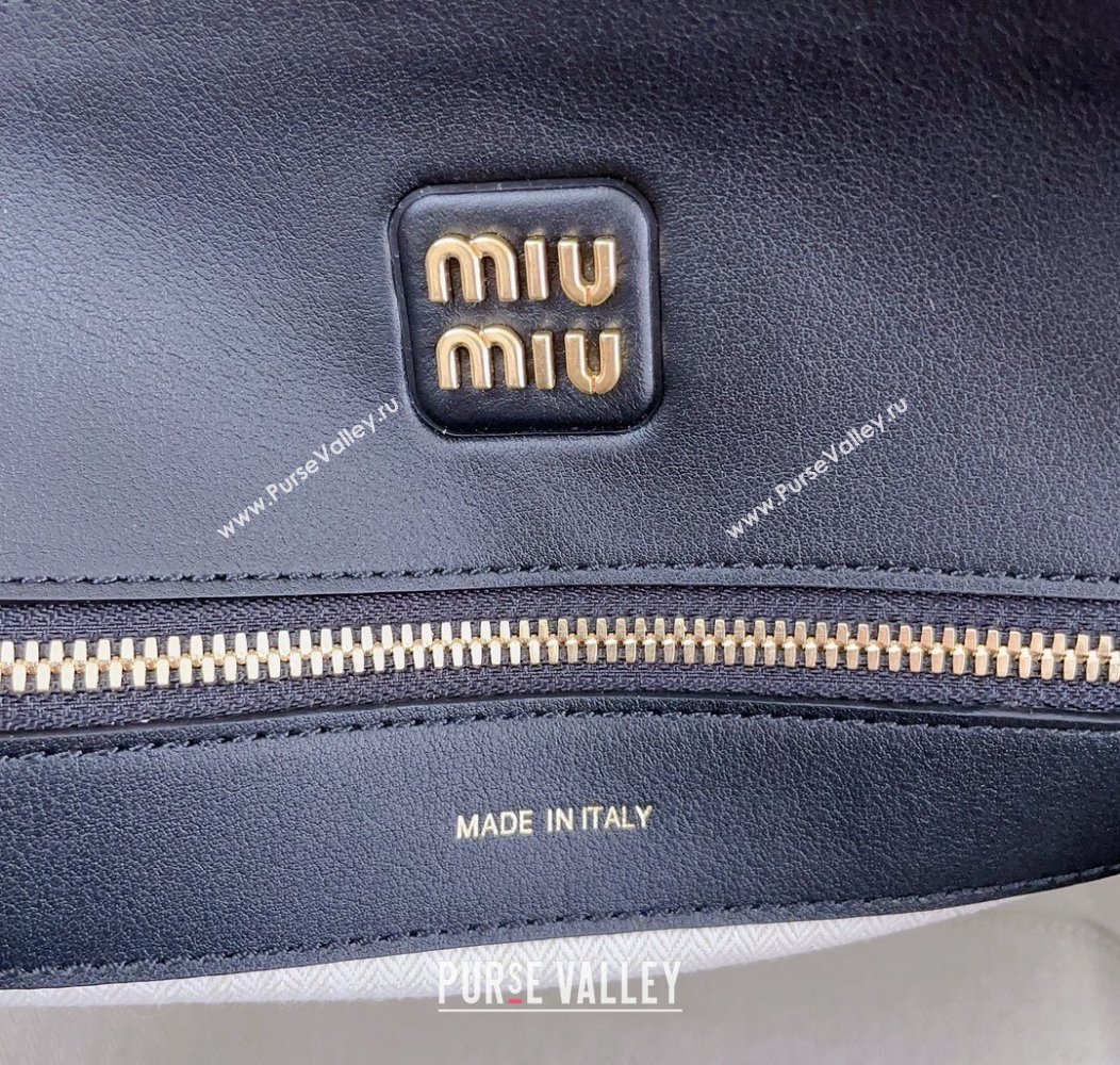 Miu Miu Leather top handle bag Black 2024 5BA289 (JD-241214035)