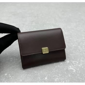 Miu Miu Leather Card Holder Wallet Briarwood Brown 2024 MIU004 (ningm-241214017)