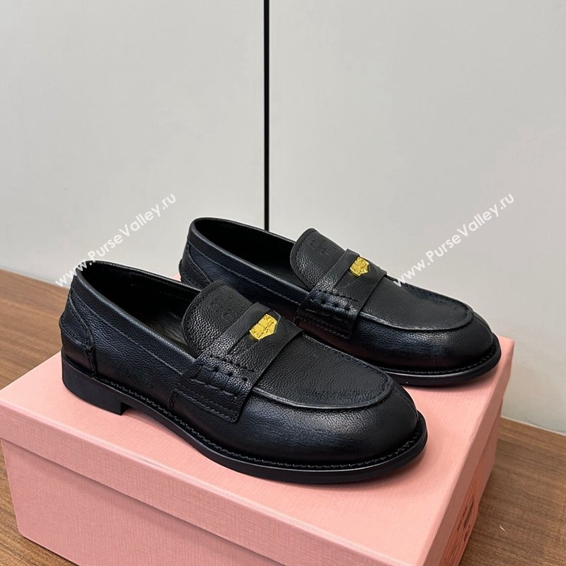 Miu Miu Leather Penny Loafers Black 2024 5D773D (MD-241228053)