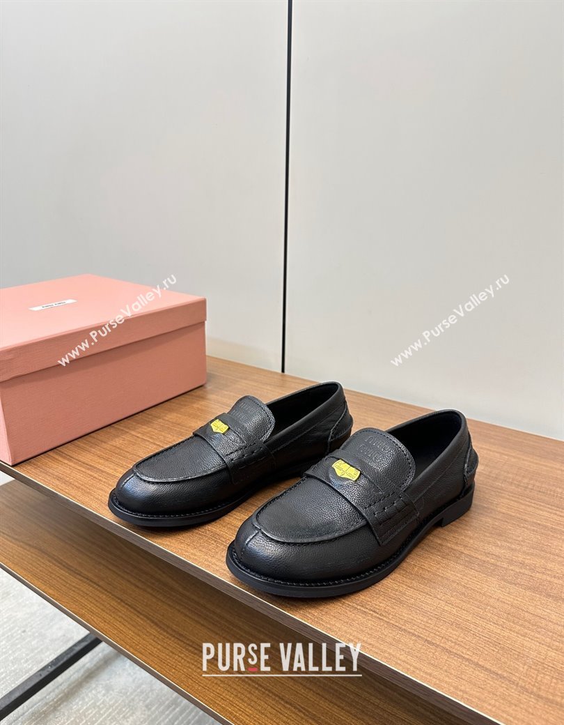 Miu Miu Leather Penny Loafers Black 2024 5D773D (MD-241228053)
