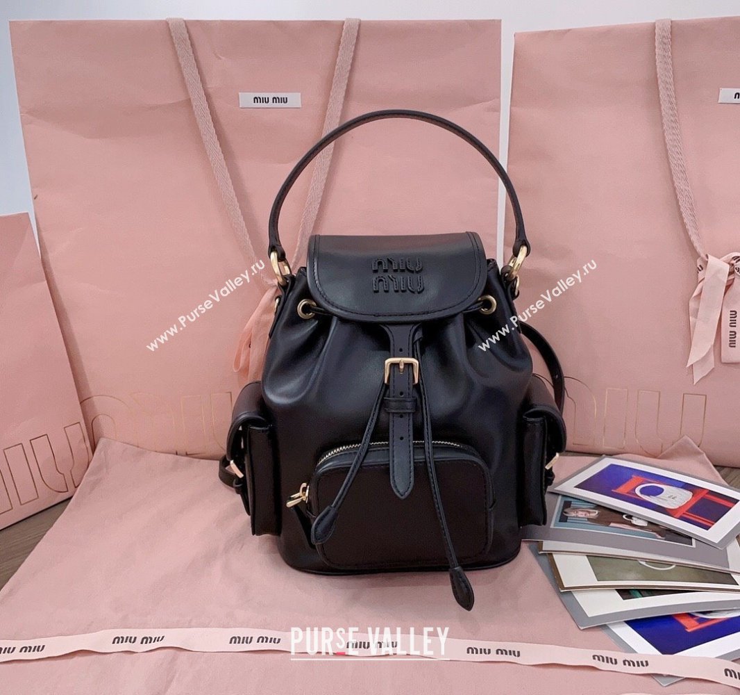 Miu Miu Calf Leather backpack bag Black 2025 5BZ043 (JD-250407102)
