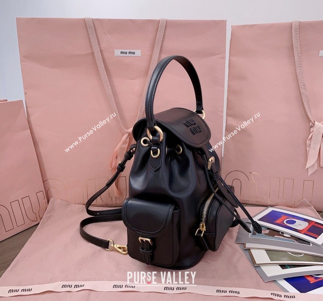 Miu Miu Calf Leather backpack bag Black 2025 5BZ043 (JD-250407102)