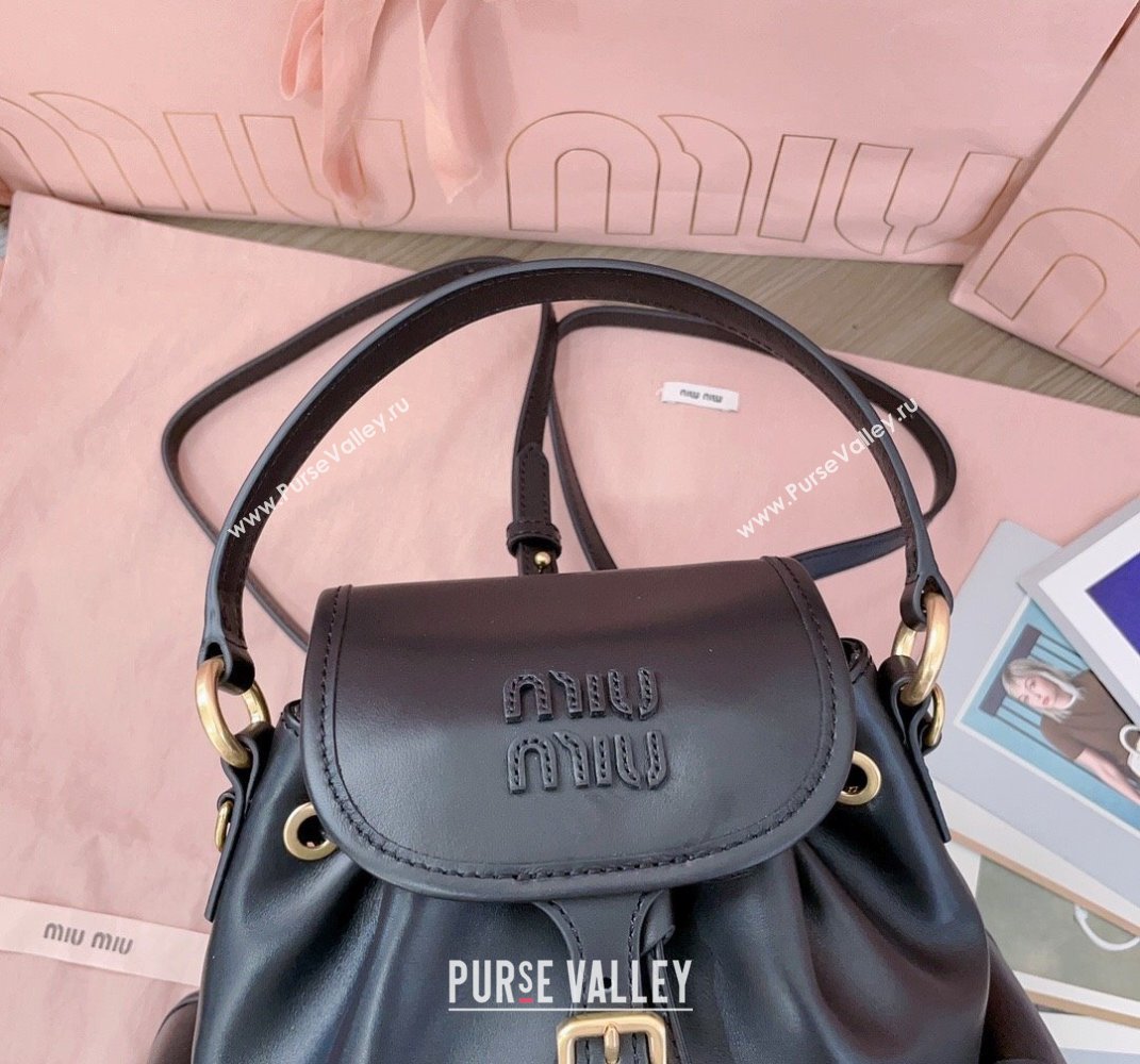 Miu Miu Calf Leather backpack bag Black 2025 5BZ043 (JD-250407102)